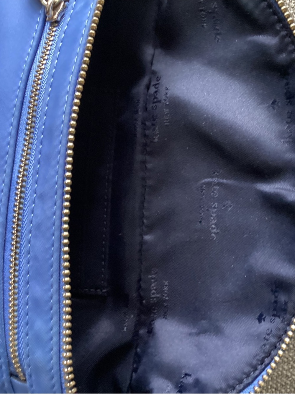 kate spade cornflower blue nylon waist/crossbody belt bag with gold hardware - Picture 2 of 5